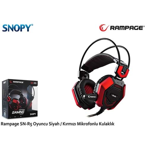 Snopy SN-R5 Rampage Oyuncu Siyah/kırmızı Mikrofonlu Kulaklık