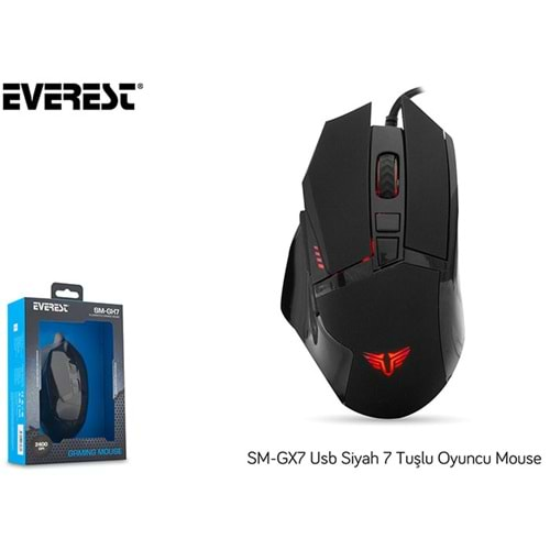 Everest SM-GX7 Usb Siyah 7 Tuşlu Oyuncu Mouse