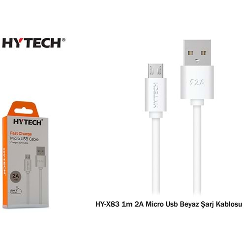 Hytech HY-X83 1m 2A Micro Usb Siyah Şarj Kablosu