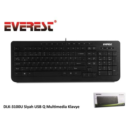 Everest DLK-3100U Siyah USB Q Multimedia Slim Klavye