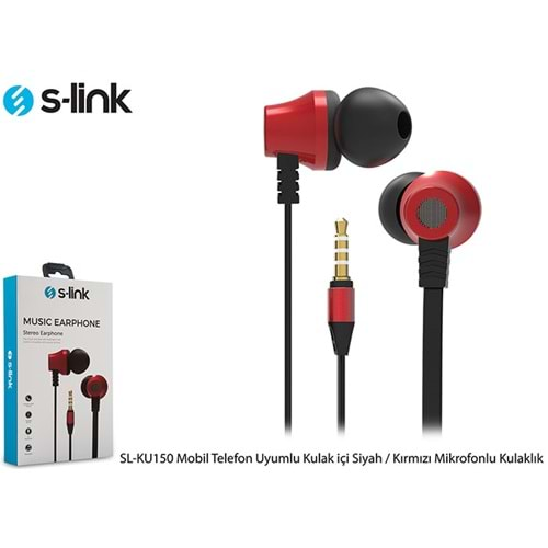 S-link SL-KU150 Mobil Telefon Uyumlu Taşıma Çantalı Kulak içi Siyah