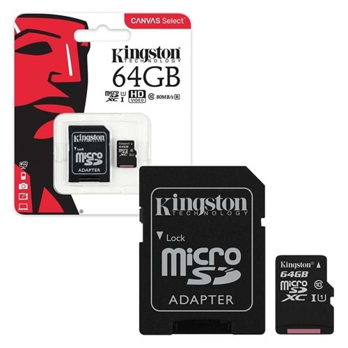 Kingston 64Gb Micro Sd Hafıza Kartı Class10