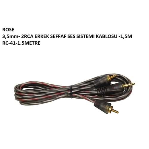 Rose Aux- 2 Rca Şeffaf Ses Sistemi Kablosu Rc-41