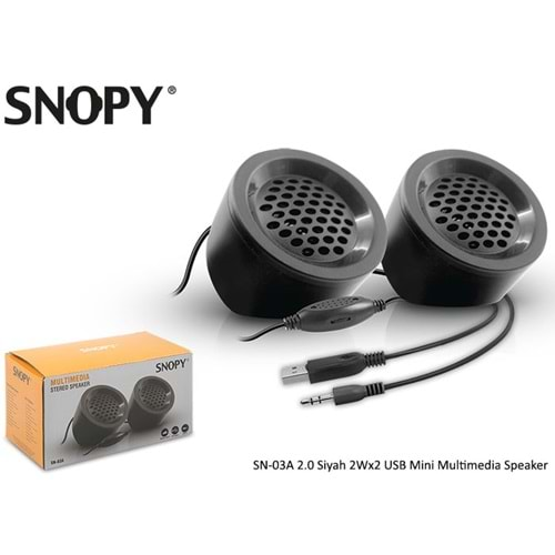 Snopy SN-03A 2.0 Siyah 2Wx2 USB Mini Multimedia Speaker