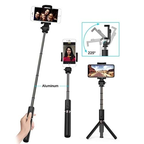 Addison ATR-400 186mm -700mm Bluetooth Kontrollü Selfie Çubuğu+Tripod