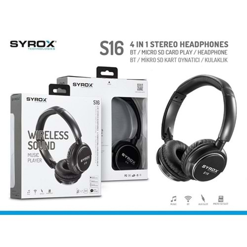 Syrox S16 Bluetooth Kulaküstü Kulaklık Sd-Kart Giriş