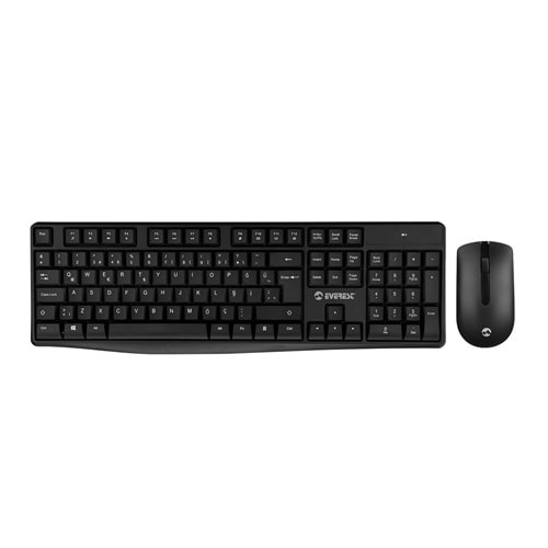 Everest KM-7500 Siyah Kablosuz Q Multimedia Klavye + Mouse Set