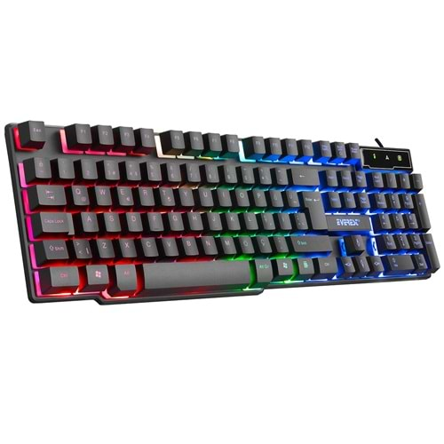 Everest KB-188 Borealis Siyah USB Gökkuşağı Aydınlatmalı Q Gaming Oyuncu Klavyesi