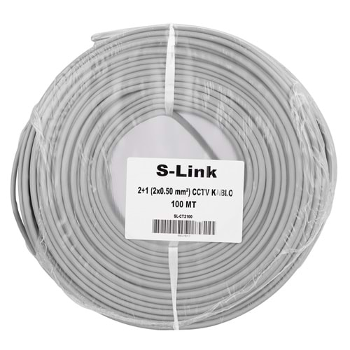 S-link SL-C2100 2+1 2x0.50 (16x0.18 CCD) Folyolu Lüks 100M Kamera Kablo