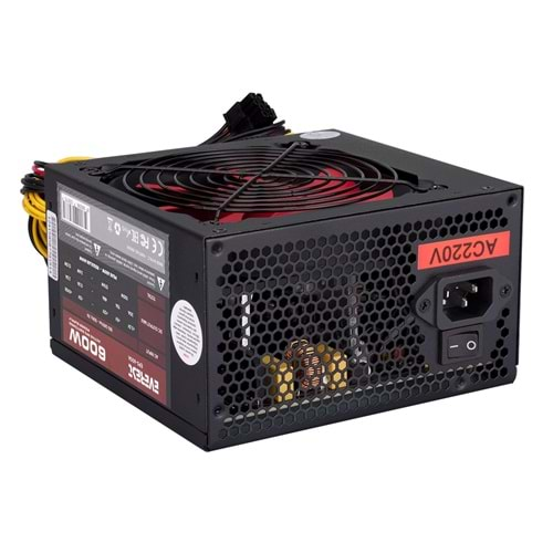 Everest EPS-600A Real 600W 12cm Fan 4*SATA Aktif PFC Oyuncu PC Destekli Power Supply