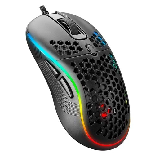 Rampage SMX-R85 GENTLE 6400dpi Siyah RGB Süper Hafif Makrolu Gaming Oyuncu Mouse