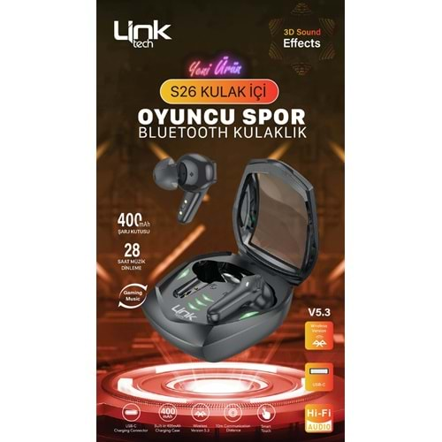 LinkTech S26 Stereo Gaming Bluetooth 5.3v Kulaklık