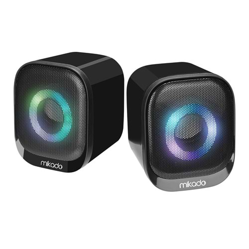 Mikado MD-70U 2.0 Multimedia Led Işıklı Siyah Usb Speaker