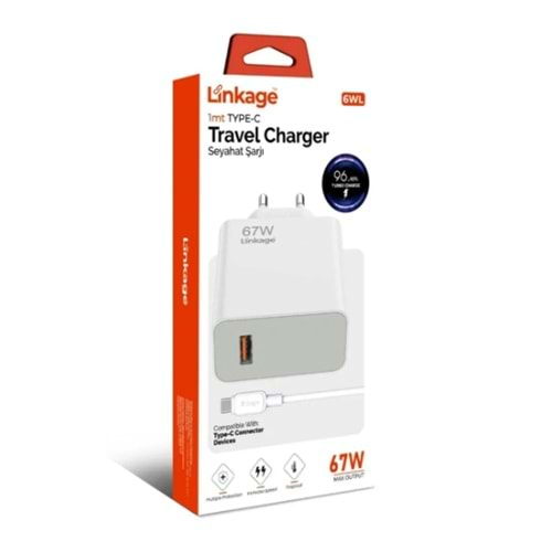 Linkage 67w 6WL Usb-C Kablolu Duvar Tipi Şarj Seti