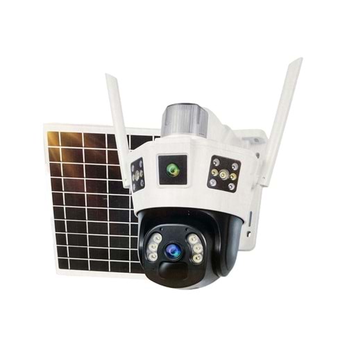 Apronx APX-WSP143 6Mp 3.6mm 4G Solar Çift Kamera 20 Led PTZ