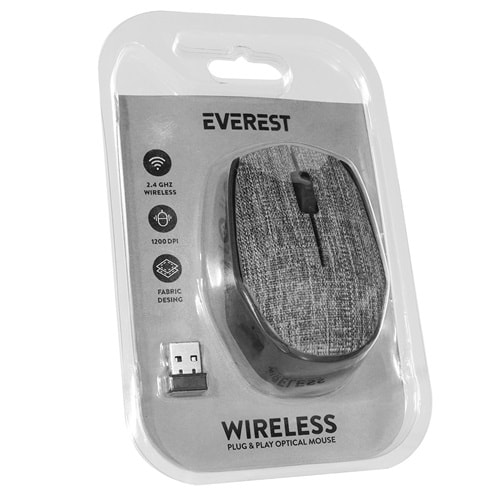 Everest KM-218 Usb 2.4Ghz Kumaş Yüzey Kablosuz Mouse