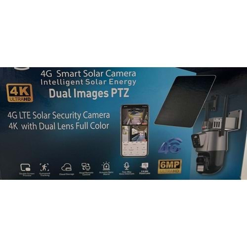 Apronx Apx-wsp242 6Mp 2.8mm 4G Solar Çift Kamera e-SIM 19 Led PTZ Hieasy