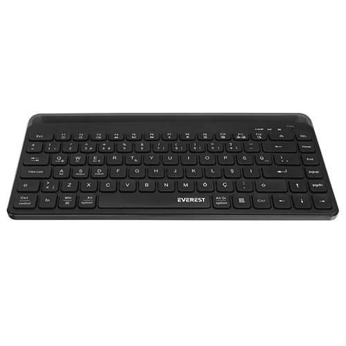 Everest KB-BT66 Siyah 2.4G+BT1+BT2 üçü bir arada 3 in 1 Q Kablosuz klavye