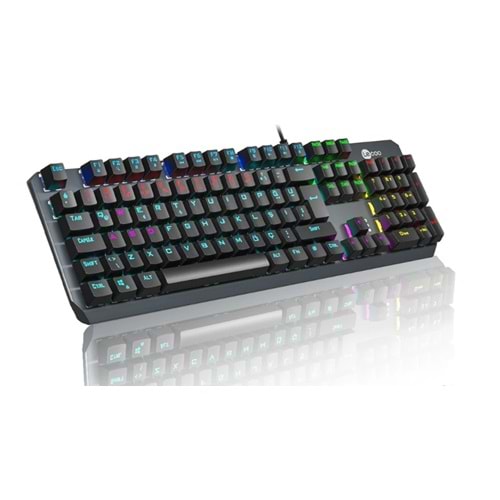 Lecoo GK301 USB Kablolu Makro Tuşlu Blue veya Red Switch RGB LED Aydınlatmalı Gaming Mekanik Türkçe Q Klavye