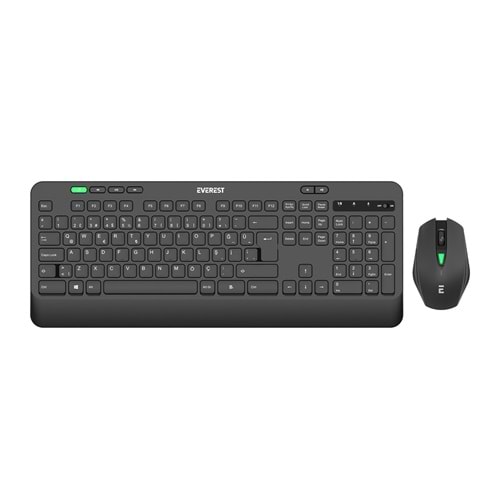 Everest KM-2620 Siyah Usb Sessiz Switch İnce Kablosuz Q Multimedia Klavye + Mouse Set