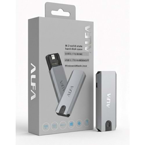 Alfanet An-Hdm2 M2 Nvme Hdd Kutu Metal Lüks