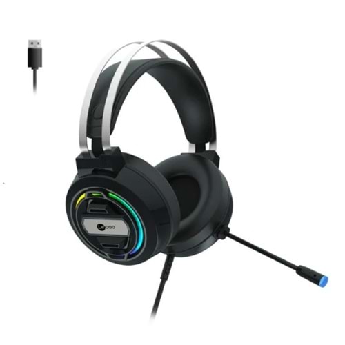 Lecoo HT401 Kablolu USB2.0 RGB LED Aydınlatmalı Kulak Üstü Gaming Kulaklık Siyah