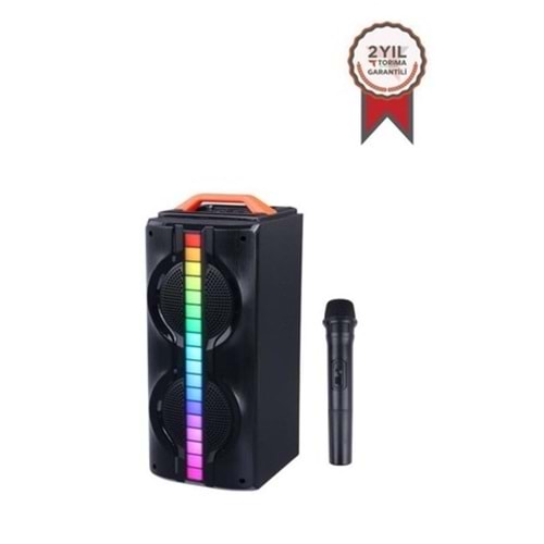 Torima Kts-1790 Siyah Mikrofonlu Rgb Ledli Taşınabilir Bluetooth Hoparlör