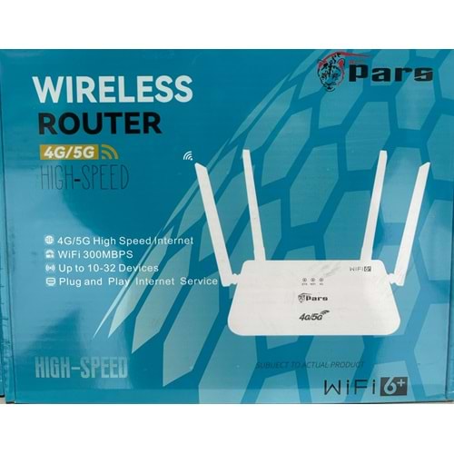 Pars 4g/5g Tak Çalıştır Kablosuz 4 Antenli Tek Port Modem