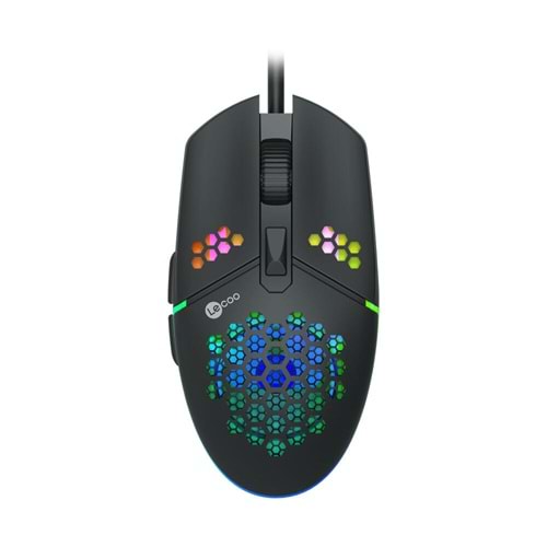 Lecoo MS105 Kablolu RGB LED Aydınlatmalı 3200DPI 6 Tuşlu Oyuncu Mouse Siyah