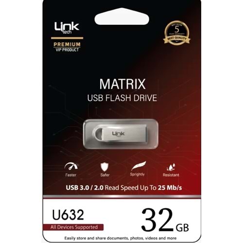 LinkTech U632 Premium Matrix Metal 32GB USB Flash Bellek