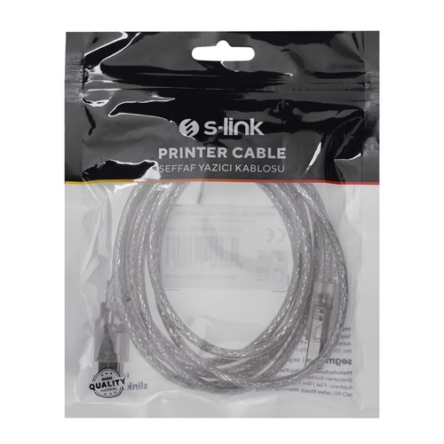 S-link SL-U2020 Usb Yazıcı Şeffaf Kablo