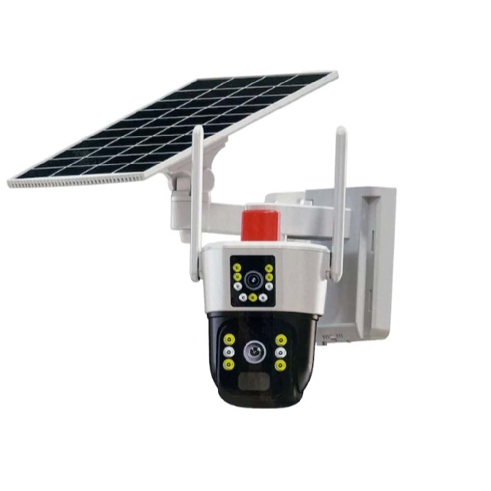 Apronx APX-WSP141 6Mp 3.6mm 4G Solar Çift Kamera 20 Led PTZ