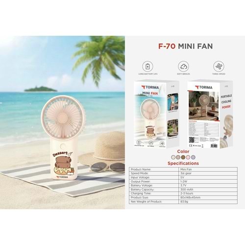 Torima F70 Taşınabilir Mini Fan