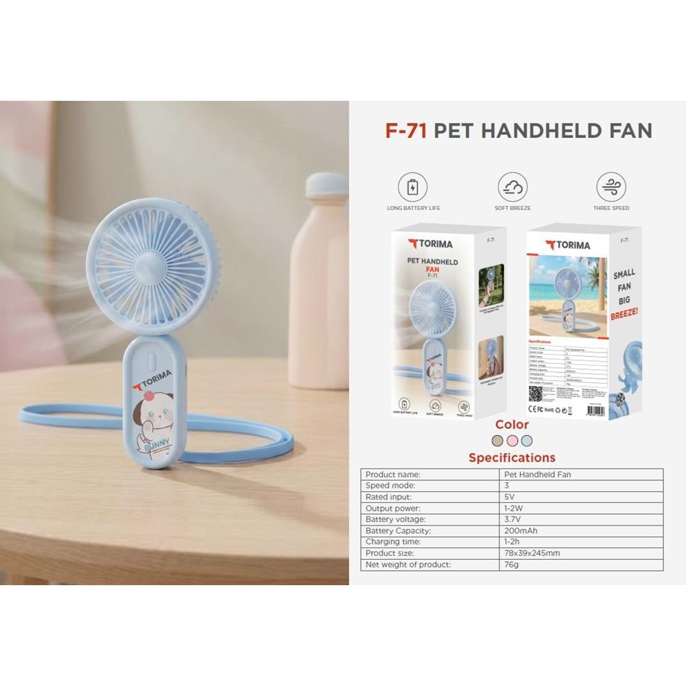 Torima F71 Taşınabilir Mini Fan